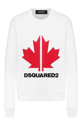Женский хлопковый свитшот DSQUARED2 белого цвета по цене 25250 руб., арт. S75GU0278/S25042 | Фото 1 Женский хлопковый свитшот DSQUARED2 белого цвета, арт. S75GU0278/S25042 | Фото 1
