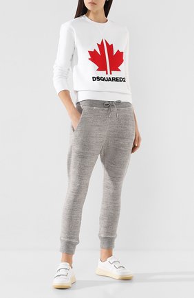 Женский хлопковый свитшот DSQUARED2 белого цвета по цене 25250 руб., арт. S75GU0278/S25042 | Фото 2 Женский хлопковый свитшот DSQUARED2 белого цвета, арт. S75GU0278/S25042 | Фото 2