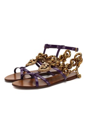 Женские кожаные сандалии devotion DOLCE & GABBANA сиреневого цвета по цене 79700 руб., арт. CQ0346/A1037 | Фото 1 Женские кожаные сандалии devotion DOLCE & GABBANA сиреневого цвета, арт. CQ0346/A1037 | Фото 1