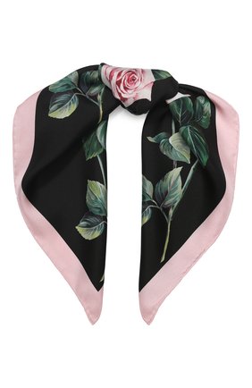 Женский шелковый платок DOLCE & GABBANA черного цвета по цене 12700 руб., арт. FN093R/GDS15 | Фото 1 Женский шелковый платок DOLCE & GABBANA черного цвета, арт. FN093R/GDS15 | Фото 1