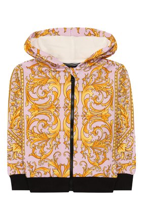 Детский хлопковая толстовка VERSACE розового цвета по цене 19000 руб., арт. YA000060/A232778 | Фото 1 Детский хлопковая толстовка VERSACE розового цвета, арт. YA000060/A232778 | Фото 1