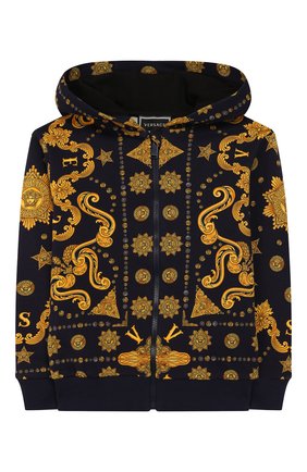 Детский хлопковая толстовка VERSACE темно-синего цвета по цене 19000 руб., арт. YB000108/A232755 | Фото 1 Детский хлопковая толстовка VERSACE темно-синего цвета, арт. YB000108/A232755 | Фото 1