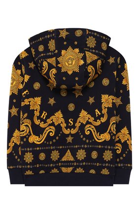 Детский хлопковая толстовка VERSACE темно-синего цвета по цене 19000 руб., арт. YB000108/A232755 | Фото 2 Детский хлопковая толстовка VERSACE темно-синего цвета, арт. YB000108/A232755 | Фото 2