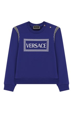 Детский комплект из свитшота и брюк VERSACE синего цвета по цене 19350 руб., арт. YB000118/YA00077 | Фото 2 Детский комплект из свитшота и брюк VERSACE синего цвета, арт. YB000118/YA00077 | Фото 2