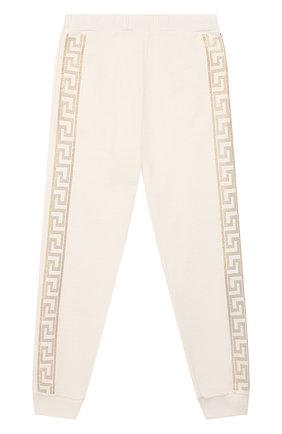 Детского хлопковые джоггеры VERSACE белого цвета по цене 19000 руб., арт. YC000287/YA00078/8A-14A | Фото 1 Детского хлопковые джоггеры VERSACE белого цвета, арт. YC000287/YA00078/8A-14A | Фото 1