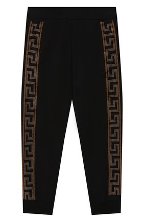Детского хлопковые джоггеры VERSACE черного цвета по цене 19000 руб., арт. YC000287/YA00078/8A-14A | Фото 1 Детского хлопковые джоггеры VERSACE черного цвета, арт. YC000287/YA00078/8A-14A | Фото 1