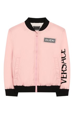 Детская бомбер VERSACE светло-розового цвета по цене 25150 руб., арт. YD000159/A232387/4A-6A | Фото 1 Детская бомбер VERSACE светло-розового цвета, арт. YD000159/A232387/4A-6A | Фото 1