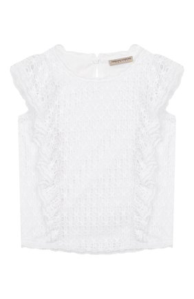 Детский топ ERMANNO SCERVINO белого цвета по цене 12800 руб., арт. 46I CM07 SAN/4-8 | Фото 1 Детский топ ERMANNO SCERVINO белого цвета, арт. 46I CM07 SAN/4-8 | Фото 1