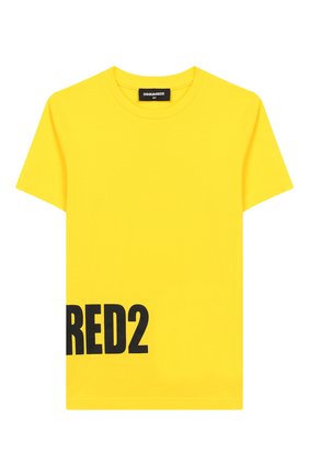 Детская хлопковая футболка DSQUARED2 желтого цвета по цене 6620 руб., арт. DQ03NY-D00MQ | Фото 1 Детская хлопковая футболка DSQUARED2 желтого цвета, арт. DQ03NY-D00MQ | Фото 1