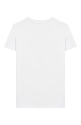 Детская хлопковая футболка BALMAIN белого цвета, арт. 6M8031/MX030/4-10 | Фото 2 (Рукава: Короткие; Материал внешний: Хлопок; Девочки Кросс-КТ: футболка-одежда)