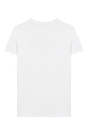 Детская хлопковая футболка BALMAIN белого цвета, арт. 6M8031/MX030/12-16 | Фото 2 (Рукава: Короткие; Материал внешний: Хлопок; Девочки Кросс-КТ: футболка-одежда)