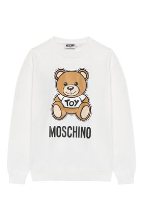 Детский хлопковый свитшот MOSCHINO KID белого цвета по цене 13500 руб., арт. HYW00A/LHE03/10A-14A | Фото 1 Детский хлопковый свитшот MOSCHINO KID белого цвета, арт. HYW00A/LHE03/10A-14A | Фото 1