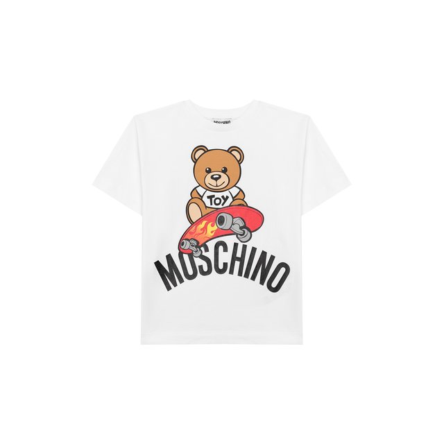 Хлопковая футболка MOSCHINO KID 10891558