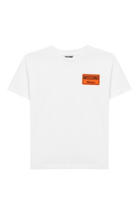 Детская хлопковая футболка MOSCHINO KID белого цвета по цене 3770 руб., арт. HUM02P/LAA01/4A-8A | Фото 1 Детская хлопковая футболка MOSCHINO KID белого цвета, арт. HUM02P/LAA01/4A-8A | Фото 1