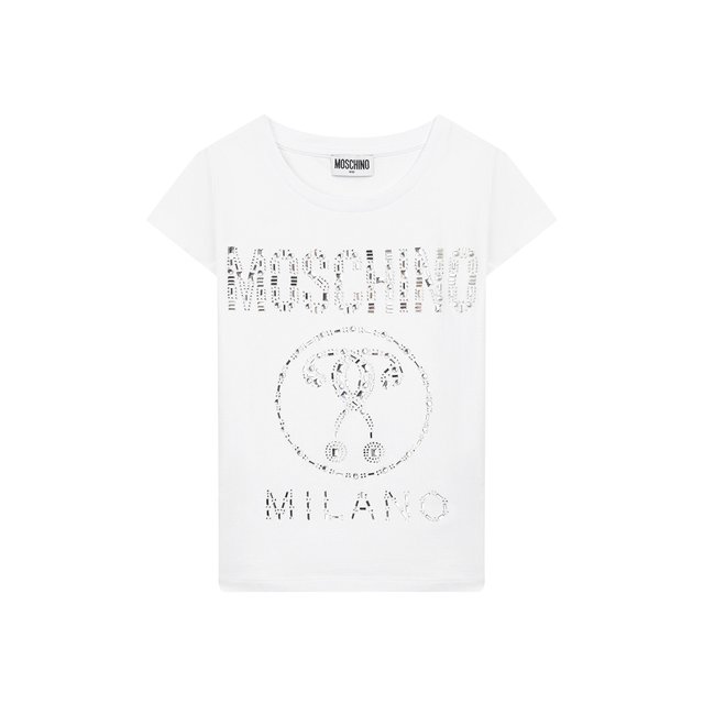 Хлопковая футболка MOSCHINO KID 10891678