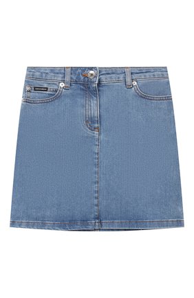 Детская джинсовая юбка DOLCE & GABBANA голубого цвета по цене 23650 руб., арт. L53I48/LD885/8-14 | Фото 1 Детская джинсовая юбка DOLCE & GABBANA голубого цвета, арт. L53I48/LD885/8-14 | Фото 1 (Материал внешний: Хлопок, Деним; Кросс-КТ: Деним; Региональные ограничения белый список (Axapta Mercury): RU; Ростовка одежда: 10 - 11 лет | 140 - 146см, 12 лет | 152 см, 8 лет | 128 см)