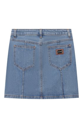 Детская джинсовая юбка DOLCE & GABBANA голубого цвета по цене 23650 руб., арт. L53I48/LD885/8-14 | Фото 2 Детская джинсовая юбка DOLCE & GABBANA голубого цвета, арт. L53I48/LD885/8-14 | Фото 2 (Материал внешний: Хлопок, Деним; Кросс-КТ: Деним; Региональные ограничения белый список (Axapta Mercury): RU; Ростовка одежда: 10 - 11 лет | 140 - 146см, 12 лет | 152 см, 8 лет | 128 см)