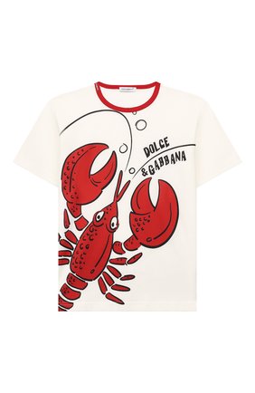 Детская хлопковая футболка DOLCE & GABBANA белого цвета по цене 8995 руб., арт. L4JTAU/G7VQA/2-6 | Фото 1 Детская хлопковая футболка DOLCE & GABBANA белого цвета, арт. L4JTAU/G7VQA/2-6 | Фото 1