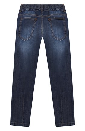 Детские джинсы DOLCE & GABBANA темно-синего цвета, арт. L43P30/LD878/2-6 | Фото 2 (Материал внешний: Хлопок; Детали: На резинке; Региональные ограничения белый список (Axapta Mercury): RU)