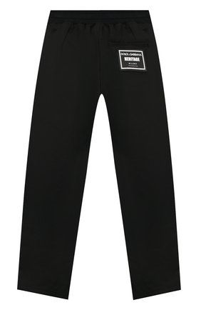 Детские хлопковые брюки DOLCE & GABBANA черного цвета по цене 19450 руб., арт. L43P27/G7V0G/2-6 | Фото 2 Детские хлопковые брюки DOLCE & GABBANA черного цвета, арт. L43P27/G7V0G/2-6 | Фото 2