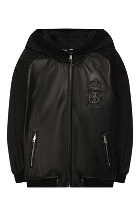 Детская куртка с капюшоном DOLCE & GABBANA черного цвета по цене 42850 руб., арт. L42B03/G7VYF/2-6 | Фото 1 Детская куртка с капюшоном DOLCE & GABBANA черного цвета, арт. L42B03/G7VYF/2-6 | Фото 1
