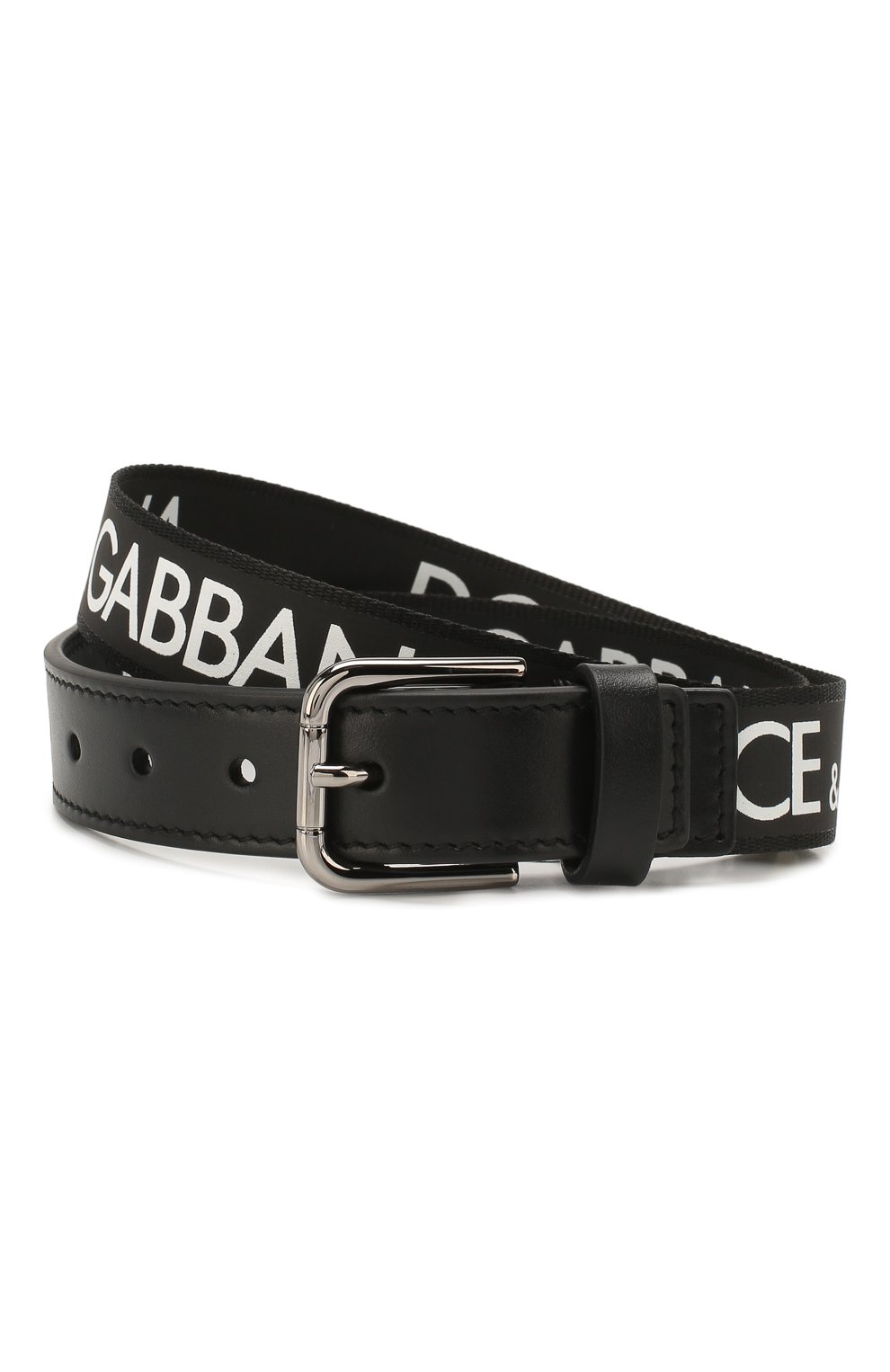 Детский ремень DOLCE & GABBANA черно-белого цвета, арт. EC0055/AN664 | Фото 1