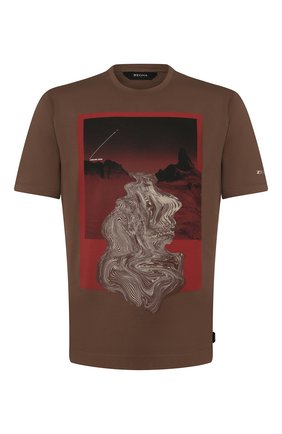 Мужская хлопковая футболка Z ZEGNA коричневого цвета по цене 15150 руб., арт. VU372/ZZ630U | Фото 1 Мужская хлопковая футболка Z ZEGNA коричневого цвета, арт. VU372/ZZ630U | Фото 1