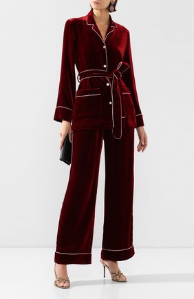 Женские бархатные брюки DOLCE & GABBANA бордового цвета по цене 94800 руб., арт. FTAMPT/FUVKQ | Фото 2 Женские бархатные брюки DOLCE & GABBANA бордового цвета, арт. FTAMPT/FUVKQ | Фото 2