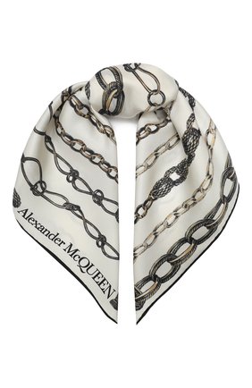 Женский шелковый платок ALEXANDER MCQUEEN кремвого цвета по цене 14600 руб., арт. 621010/3001Q | Фото 1 Женский шелковый платок ALEXANDER MCQUEEN кремвого цвета, арт. 621010/3001Q | Фото 1