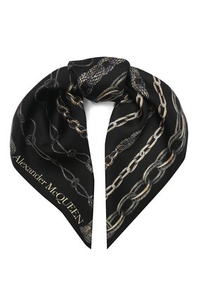 Женский шелковый платок ALEXANDER MCQUEEN черного цвета по цене 14600 руб., арт. 621010/3001Q | Фото 1 Женский шелковый платок ALEXANDER MCQUEEN черного цвета, арт. 621010/3001Q | Фото 1