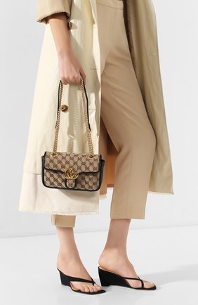Женская сумка gg marmont mini GUCCI черного цвета по цене 111800 руб., арт. 446744/HVKEG | Фото 2 Женская сумка gg marmont mini GUCCI черного цвета, арт. 446744/HVKEG | Фото 2