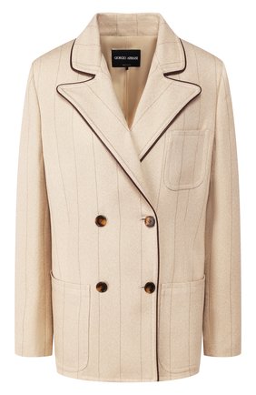 Женский шелковый жакет GIORGIO ARMANI бежевого цвета по цене 279500 руб., арт. 0SHGG0CU/T01HS | Фото 1 Женский шелковый жакет GIORGIO ARMANI бежевого цвета, арт. 0SHGG0CU/T01HS | Фото 1