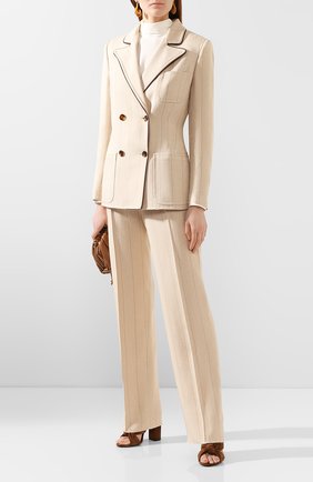 Женский шелковый жакет GIORGIO ARMANI бежевого цвета по цене 279500 руб., арт. 0SHGG0CU/T01HS | Фото 2 Женский шелковый жакет GIORGIO ARMANI бежевого цвета, арт. 0SHGG0CU/T01HS | Фото 2