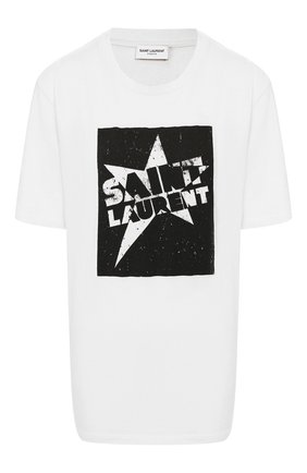 Женская хлопковая футболка SAINT LAURENT черного цвета по цене 26200 руб., арт. 614274/YBRU2 | Фото 1 Женская хлопковая футболка SAINT LAURENT черного цвета, арт. 614274/YBRU2 | Фото 1