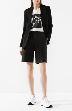 Женская хлопковая футболка SAINT LAURENT черного цвета по цене 26200 руб., арт. 614274/YBRU2 | Фото 2 Женская хлопковая футболка SAINT LAURENT черного цвета, арт. 614274/YBRU2 | Фото 2