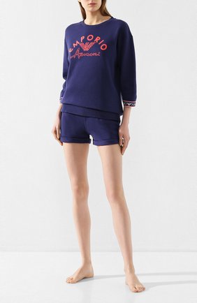 Женский хлопковый свитшот EMPORIO ARMANI темно-синего цвета по цене 8540 руб., арт. 164320/0P287 | Фото 2 Женский хлопковый свитшот EMPORIO ARMANI темно-синего цвета, арт. 164320/0P287 | Фото 2