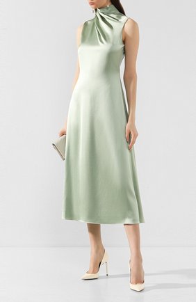 Женское шелковое платье BRANDON MAXWELL светло-зеленого цвета по цене 151000 руб., арт. DR191PS20 | Фото 2 Женское шелковое платье BRANDON MAXWELL светло-зеленого цвета, арт. DR191PS20 | Фото 2