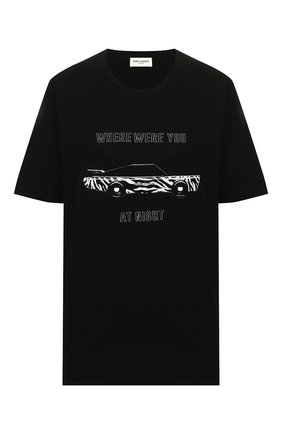 Женская хлопковая футболка SAINT LAURENT черного цвета по цене 26200 руб., арт. 619815/YBTA2 | Фото 1 Женская хлопковая футболка SAINT LAURENT черного цвета, арт. 619815/YBTA2 | Фото 1