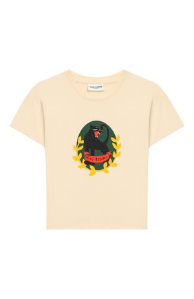 Детская хлопковая футболка MINI RODINI белого цвета по цене 3620 руб., арт. 20220138 | Фото 1 Детская хлопковая футболка MINI RODINI белого цвета, арт. 20220138 | Фото 1