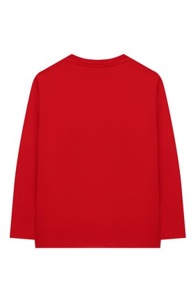 Детская хлопковый лонгслив VERSACE красного цвета по цене 11250 руб., арт. YD000209/YA00079/8A-14A | Фото 2 Детская хлопковый лонгслив VERSACE красного цвета, арт. YD000209/YA00079/8A-14A | Фото 2