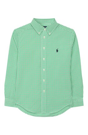 Детская хлопковая рубашка RALPH LAUREN зеленого цвета по цене 5415 руб., арт. 322785622 | Фото 1 Детская хлопковая рубашка RALPH LAUREN зеленого цвета, арт. 322785622 | Фото 1