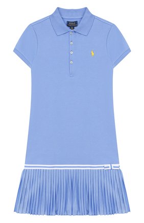 Детское хлопковое платье POLO RALPH LAUREN голубого цвета по цене 6395 руб., арт. 311783903 | Фото 1 Детское хлопковое платье POLO RALPH LAUREN голубого цвета, арт. 311783903 | Фото 1 (Материал внешний: Хлопок; Случай: Повседневный; Рукава: Короткие; Девочки Кросс-КТ: Платье-одежда)