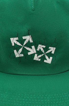 Мужской хлопковая бейсболка OFF-WHITE зеленого цвета по цене 16200 руб., арт. 0MLB022S20G810024401 | Фото 3 Мужской хлопковая бейсболка OFF-WHITE зеленого цвета, арт. 0MLB022S20G810024401 | Фото 3