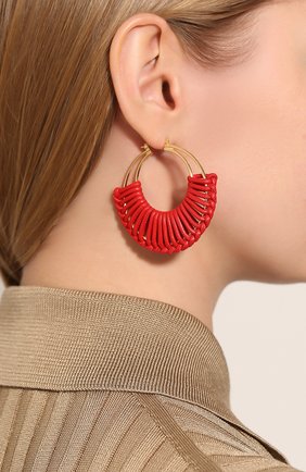 Женские серебряные серьги BOTTEGA VENETA красного цвета по цене 35950 руб., арт. 590482/VAHUA | Фото 2 Женские серебряные серьги BOTTEGA VENETA красного цвета, арт. 590482/VAHUA | Фото 2