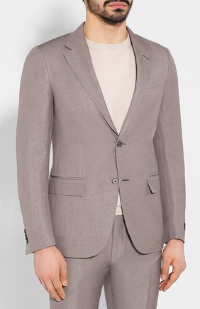 Мужской костюм из смеси шерсти и льна ERMENEGILDO ZEGNA светло-серого цвета по цене 216500 руб., арт. 776509/25M22Y | Фото 2 Мужской костюм из смеси шерсти и льна ERMENEGILDO ZEGNA светло-серого цвета, арт. 776509/25M22Y | Фото 2