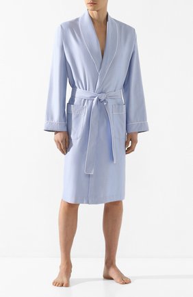 Мужской хлопковый халат ZIMMERLI голубого цвета по цене 25300 руб., арт. 4753-75140 | Фото 2 Мужской хлопковый халат ZIMMERLI голубого цвета, арт. 4753-75140 | Фото 2