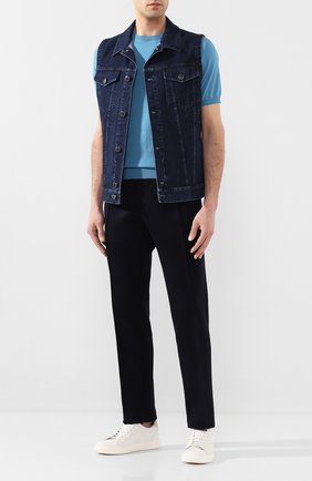 Мужской джинсовый жилет KITON синего цвета по цене 212500 руб., арт. UW0671MV07S66 | Фото 2 Мужской джинсовый жилет KITON синего цвета, арт. UW0671MV07S66 | Фото 2