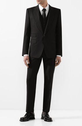Мужской шерстяной костюм-тройка DOLCE & GABBANA черного цвета по цене 216500 руб., арт. GKC8MT/FR3E3 | Фото 1 Мужской шерстяной костюм-тройка DOLCE & GABBANA черного цвета, арт. GKC8MT/FR3E3 | Фото 1