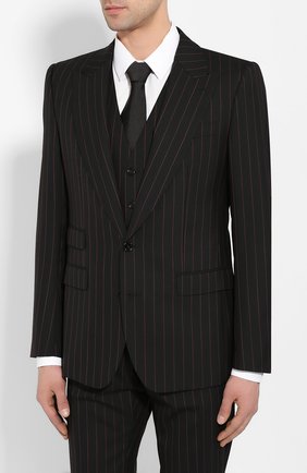 Мужской шерстяной костюм-тройка DOLCE & GABBANA черного цвета по цене 216500 руб., арт. GKC8MT/FR3E3 | Фото 2 Мужской шерстяной костюм-тройка DOLCE & GABBANA черного цвета, арт. GKC8MT/FR3E3 | Фото 2