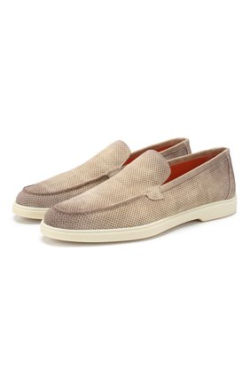 Мужские замшевые лоферы SANTONI бежевого цвета по цене 39600 руб., арт. MGYA17208TICECUEE40 | Фото 1 Мужские замшевые лоферы SANTONI бежевого цвета, арт. MGYA17208TICECUEE40 | Фото 1
